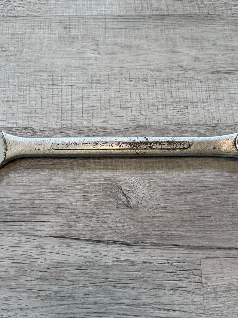 Vintage S-K WAYNE Combination Wrench SAE 1-1/8" C-36 S-K USA